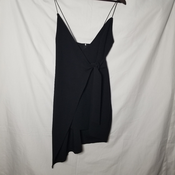 URBAN HERITAGE black faux wrap mini dress S - Picture 2 of 6